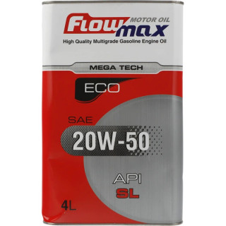 روغن موتور فلومکس مدل اکو مگا تک 20W50 SL نیمه سنتتیک حجم 4 لیتر
