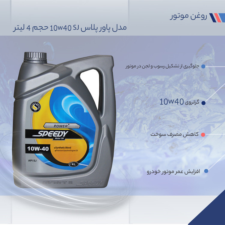روغن موتور اسپیدی مدل پاور پلاس 10w40 SJ حجم 4 لیتر
