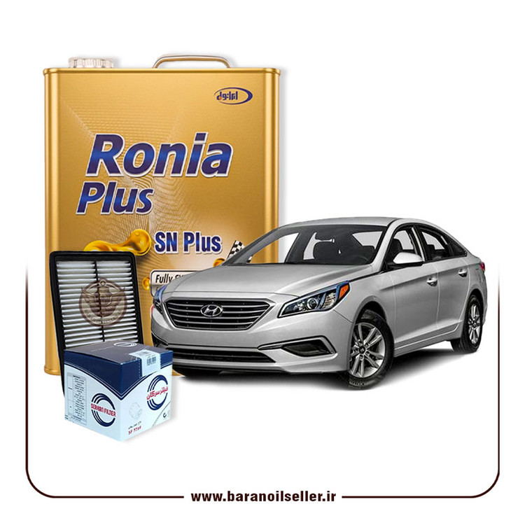 پکیج کامل سرویس دورهای سوناتا LF – روغن موتور ایرانول رونیا پلاس + فیلتر روغن و هوای اصلی