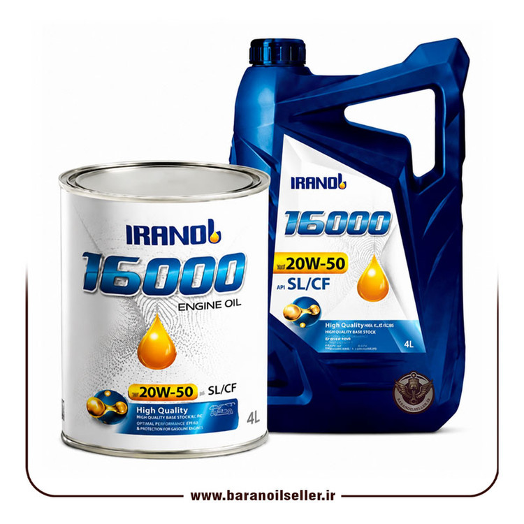 روغن موتور ایرانول 20W50 SL 16000 MAX حجم 4 لیتر